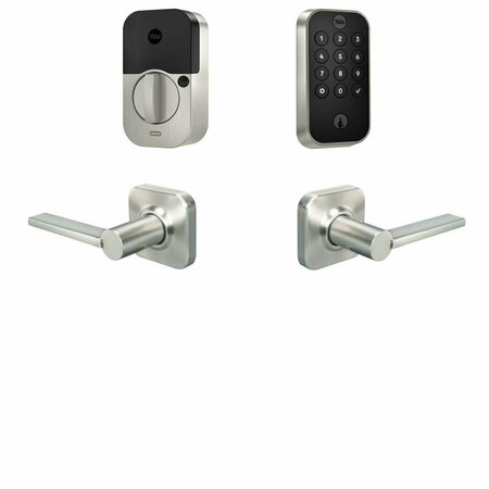 YALE REAL LIVING Yale Assure Lock 2 Bundle with Keypad Bluetooth Deadbolt, Valdosta Lever Passage, and BYRD410BLEVL619